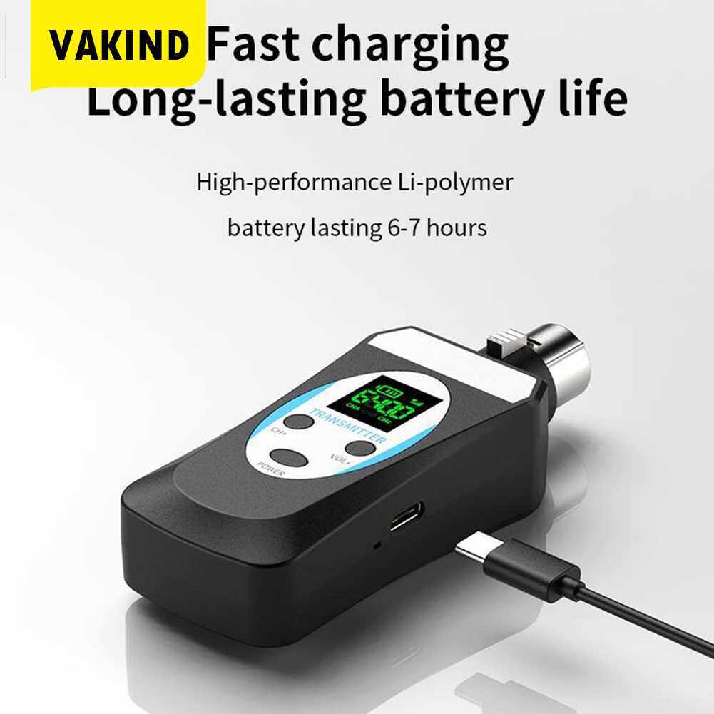 Wireless Mic System Converter Rechargeable Microphone Wireless Transmitter Receiver Noise Reduction With HD Display for Large Stage KTV