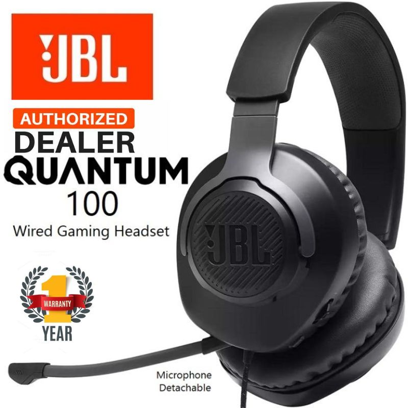 JBL Quantum 100 | Wired over-ear gaming headset | Detachable mic |brand new|1 year warranty!!!