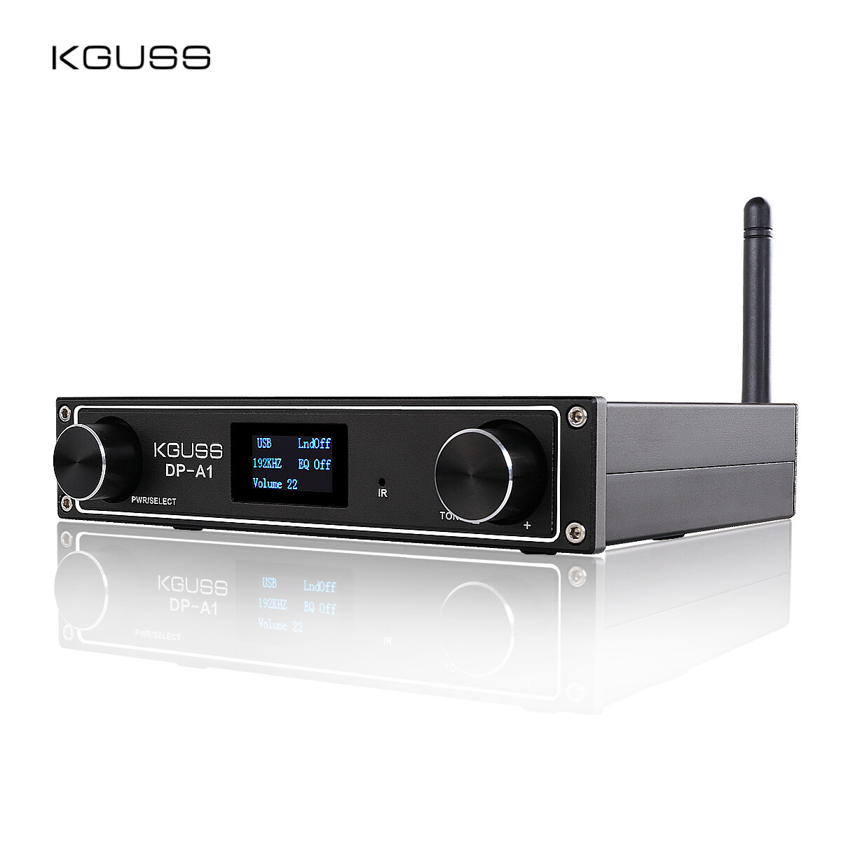 KGUSS DP-A1 120W high-power digital power amplifier HIFI fever Bluetooth RCA fiber coaxial USB input TAS5352A 120W+120W power amplifier 24BIT 192KHZ
