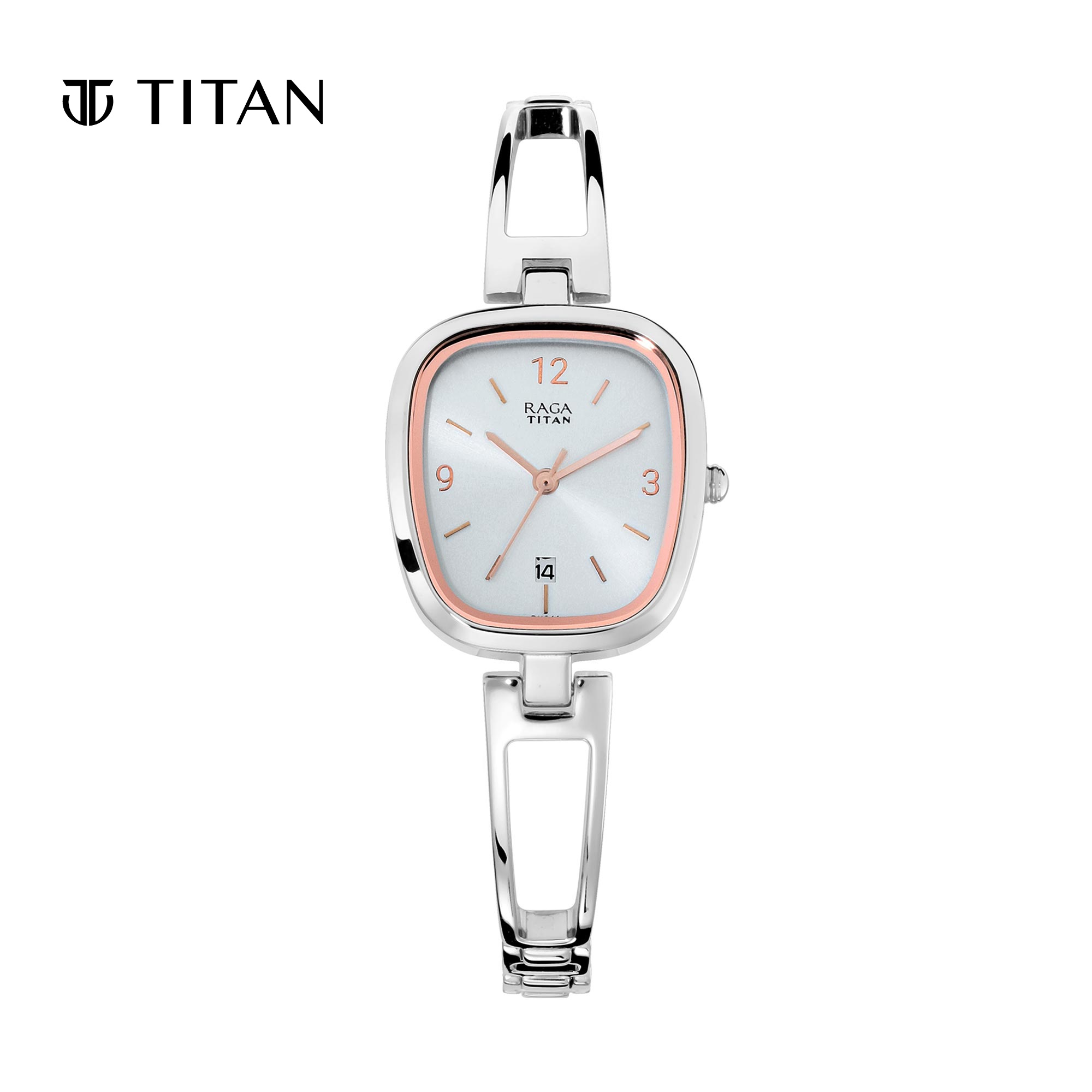 Titan Raga Viva Silver Dial With Silver Metal Strap Women's Analog Watch 2604SM01