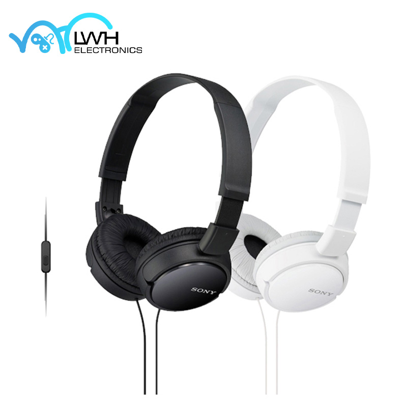 Sony MDR-ZX110AP Wired On-Ear Headphones with Mic - ZX Series Lightweight Stereo Headphone with Microphone